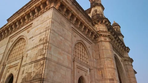 View of Gateway Of India in sunny day. Stock Footage 310905076