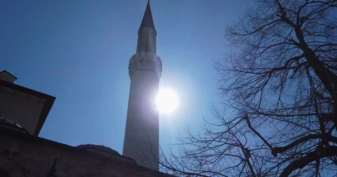 View of Gazi-husref-beg Mosque in Sarajevo Stock Footage 128650977