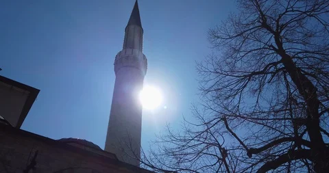 View of Gazi-husref-beg Mosque in Sarajevo Stock Footage 128651012