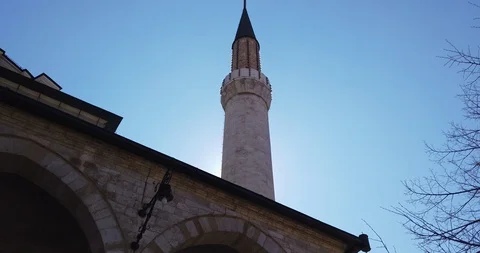 View of Gazi-husref-beg Mosque in Sarajevo Stock Footage 128654267