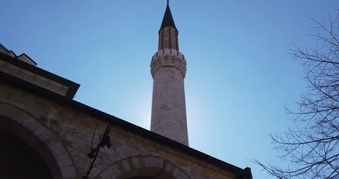View of Gazi-husref-beg Mosque in Sarajevo Stock Footage 128654369
