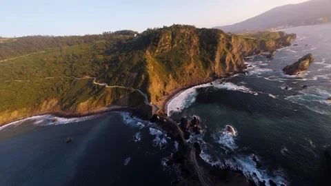 View of Gaztelugatxe, the coast of Biscay, Basque Country to northern Spain Video stock 159974166