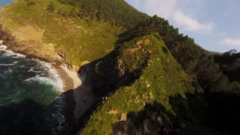 View of Gaztelugatxe, the coast of Biscay, Basque Country to northern Spain Stock-Footage 159974913