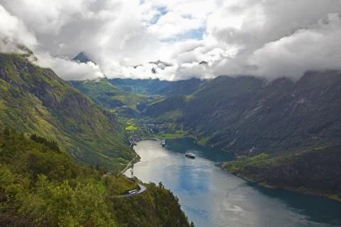 View of Geiranger Stock Photos