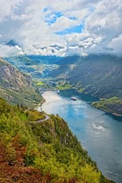 View of Geiranger Stock Photos