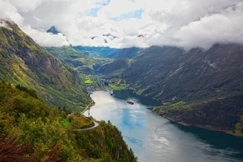 View of Geiranger Stock Photos