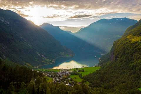 View of Geiranger Stock Photos