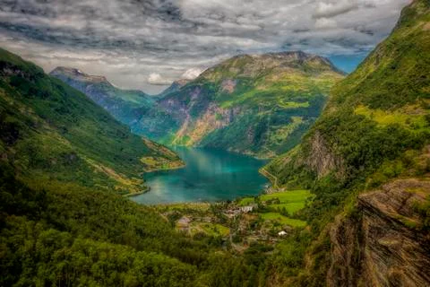 View of Geiranger Stock Photos