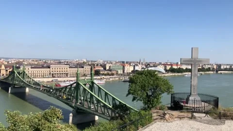 View From Gellert Hill, Budapest, Hungary Stock Footage 135675155