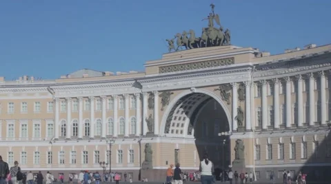 View of the General Staff Building (Saint Petersburg) Stock-Footage 53023465