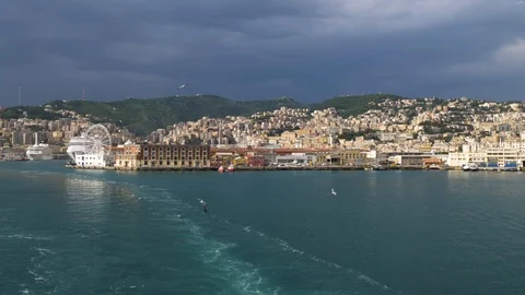 View of genoa from a boat Stock Footage 89982965