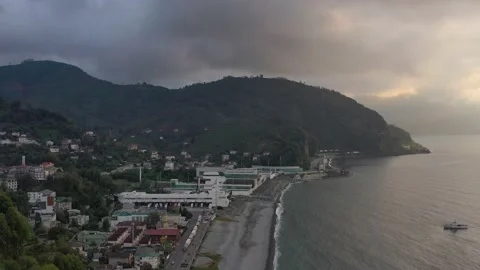 View of the Georgian-Turkish border from a drone Stock Footage 151265239