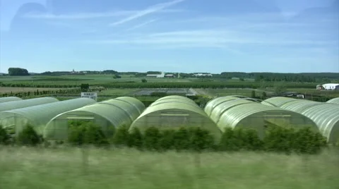 View of German countryside from coach window Stock Footage 51774664