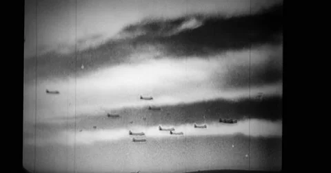 View of German fighter airplanes in sky Stock Footage 43456847