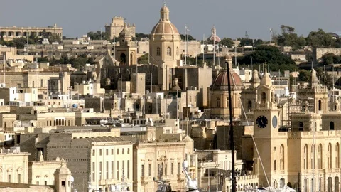 View of Ghzira, Malta Stock Footage 95436384