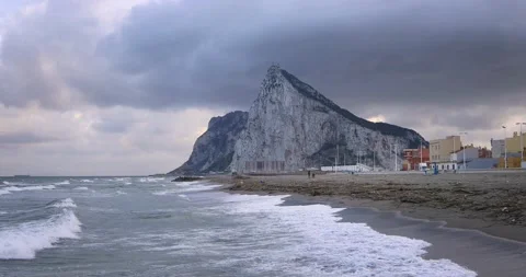 View on Gibraltar rock from La Linea Stock Footage 157731366