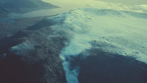 View of glacier melting over mountain landscape during daytime Stock Footage 342813522