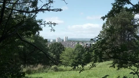 View of Glasgow from Queen's park Stock Footage 312624338