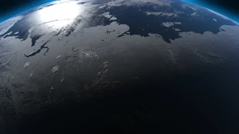 View of the globe from space at sunrise . the concept of global cooling Stock-Footage 168570694