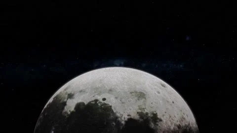 View Glowing Moon planet 3d on space Stock Footage 221911617
