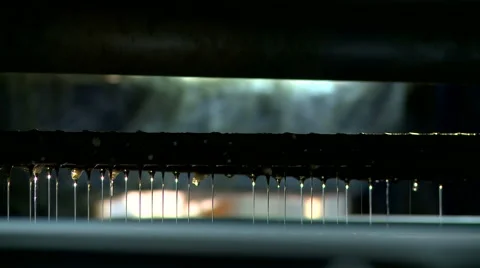 View of glue droplets falling on chipboard Stock Footage 58153962