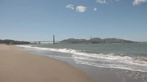 View of the Golden Gate Bridge from Crissy Field in San Francisco Stock Footage 22661153