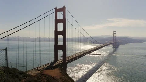 View of the Golden Gate Bridge in the early morning. Stock Footage 313669161