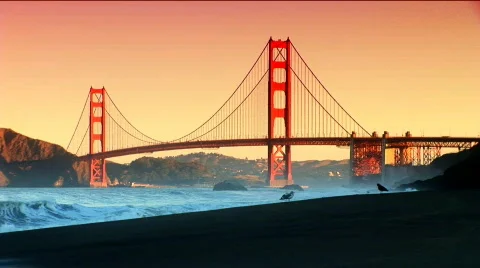 View of the Golden Gate Bridge Video stock 153822