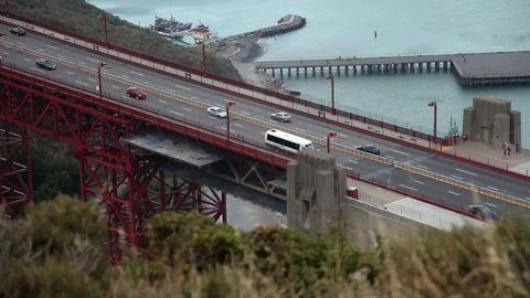 View on Golden Gate bridge, San Francisco, California Stock Footage 83063210