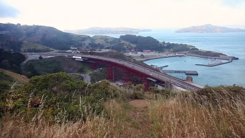 View on Golden Gate bridge, San Francisco, California Stock Footage 83063250