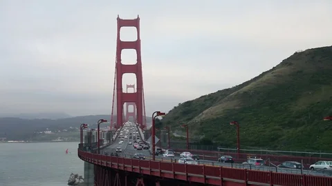 View on Golden Gate bridge, San Francisco, California Stock Footage 83063459