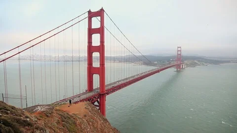 View on Golden Gate bridge, San Francisco, California Stock Footage 83063474