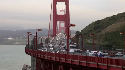 View on Golden Gate bridge, San Francisco, California Stock Footage 83063675