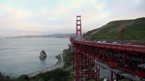 View on Golden Gate bridge, San Francisco, California Stock Footage 83064478