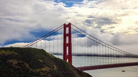 View of Golden Gate Bridge in San Francisco, United States. Видео 341454641