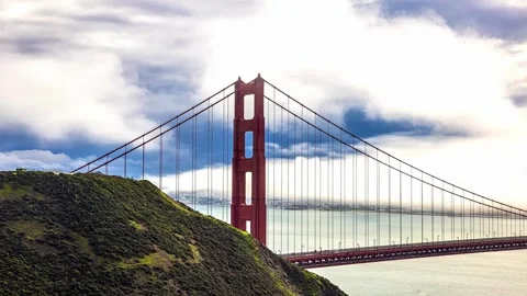 View of the Golden Gate Bridge in San Francisco, United States. Stock Footage 341454649