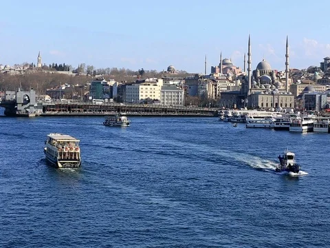 View of Golden Horn Stock Footage 73587605