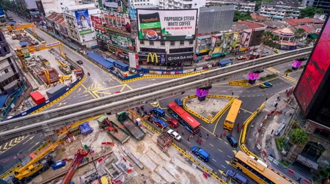 A view of 'Golden Triangle' development at Bukit Bintang during peak hour. Stockbeeldmateriaal 54961191