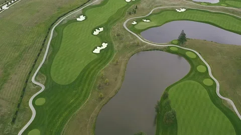 View of the golf course from above. Stock Footage 139630696