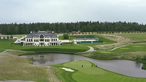 View of the golf course from above. Stock Footage 139683311