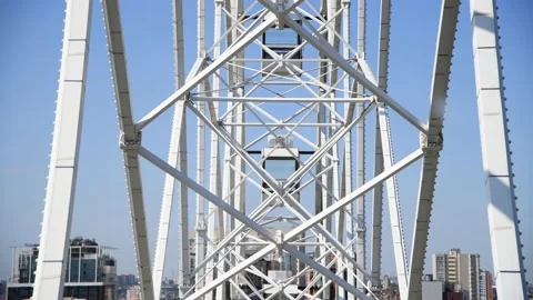 View on gondolas of ferris wheel Video stock 161347272