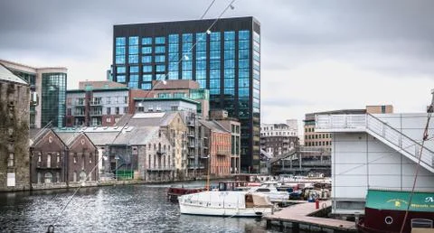 View of the Google headquarters in Ireland - Google Dock Stock Photos