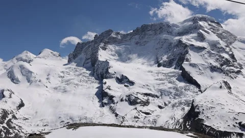 View of Gornergrat mountain range in Zermatt, Switzerland. Stock Footage 342282638