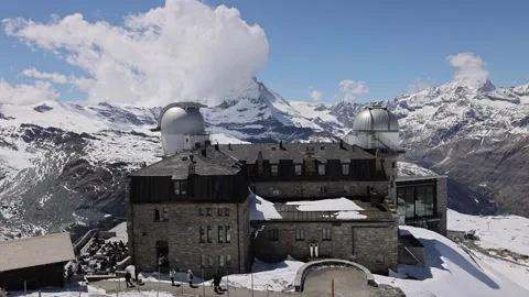 View of the Gornergrat observatory in the Swiss Alps, Switzerland. 库存影片 342283291