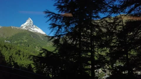 View from the Gornergrat Train - The Mighty and Beautiful Matterhorn Stock Footage 158063287