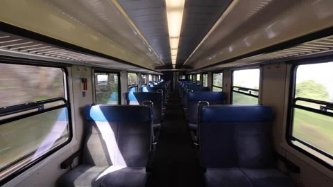 View of Gotthard Panorama Express train interior, Switzerland. Video stock 343670424