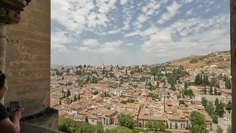 View of Granada from Alhambra Video stock 220966479