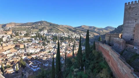 View of Granada from Alhambra Stock Footage 296126090