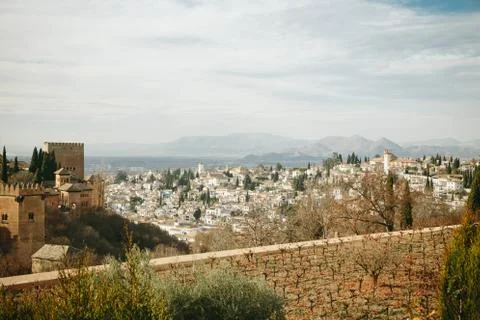 View of Granada from the Alhambra Stock Photos
