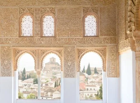 View of Granada from Alhambra windows Stock Photos